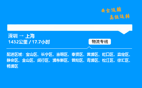 深圳到上海空運物流專線-深圳至上海貨運公司